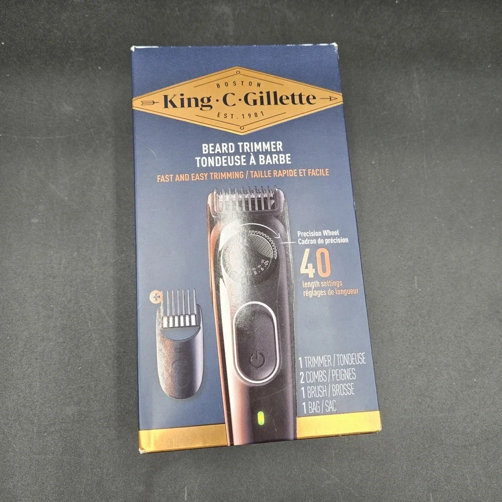 King C Gillette Beard‎ TRIMMER Set Precision Wheel w/2 Interchangeable Combs